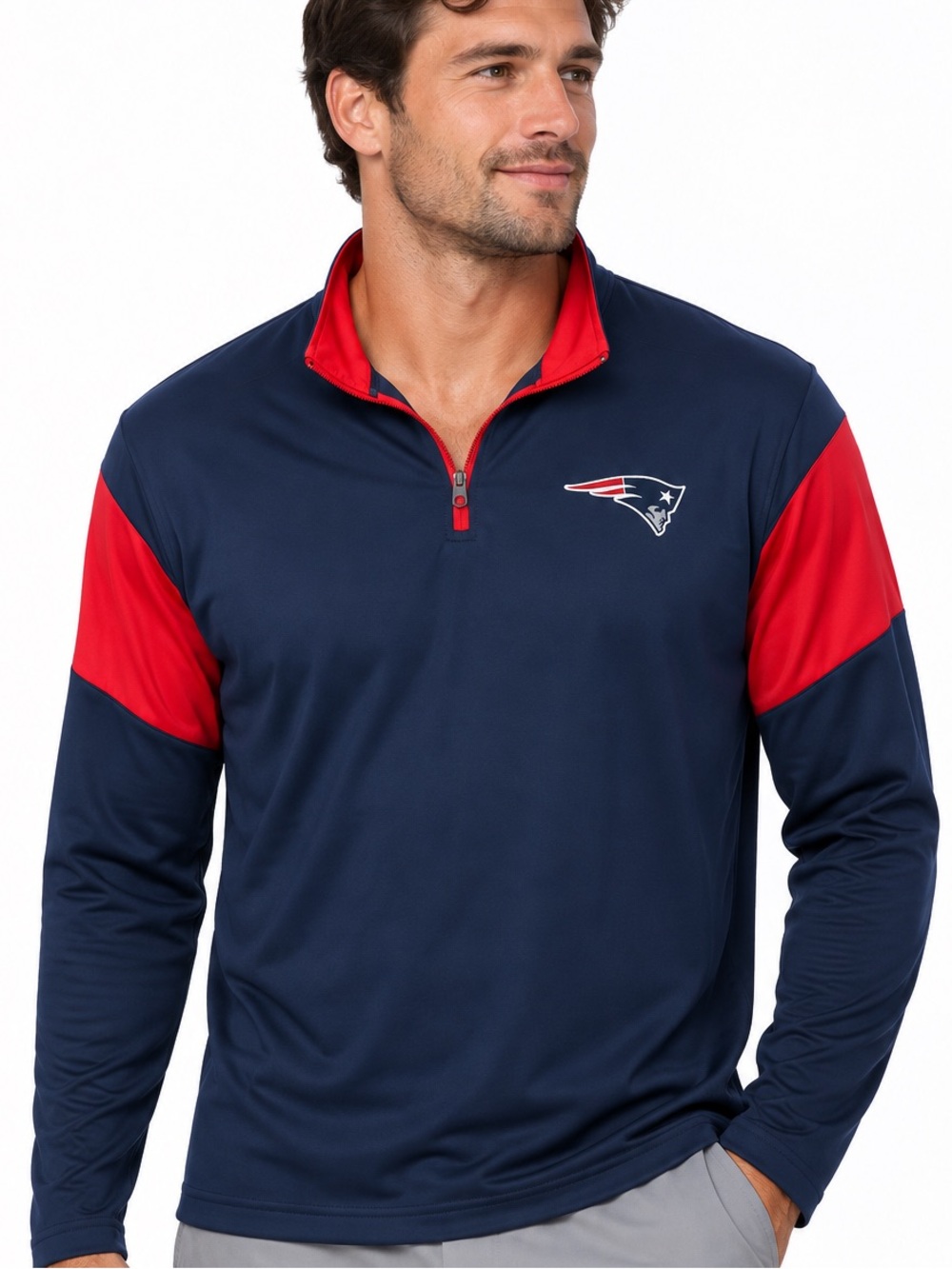 NEW ENGLAND PATRIOTS pullover 1/4 zip long sleeve shirt 2X Men’s